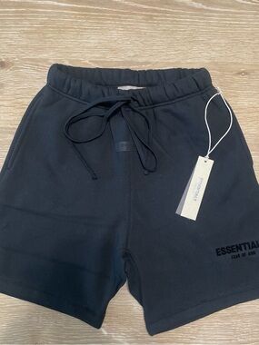 ESSENTIALS Men’s Black Athletic Drawstring Shorts